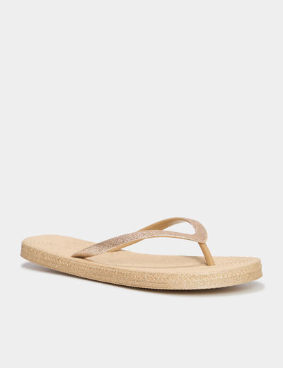 Tongs de plage à paillettes multicolore femme