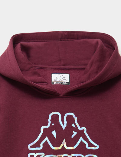Sweat hoodie 1 poche Kappa bordeaux fille