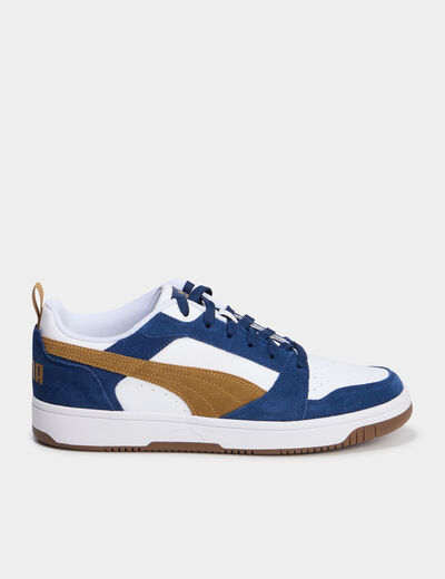 Tennis basses à lacets en cuir Puma bleu foncé homme
