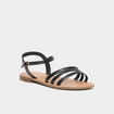 Sandales plates noir femme