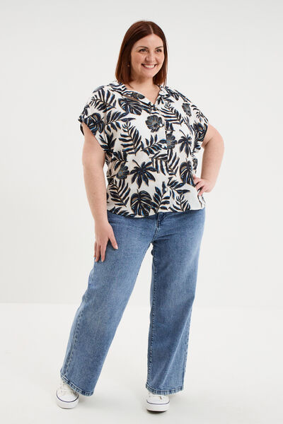 Chemise manches courtes ecru femme grande taille