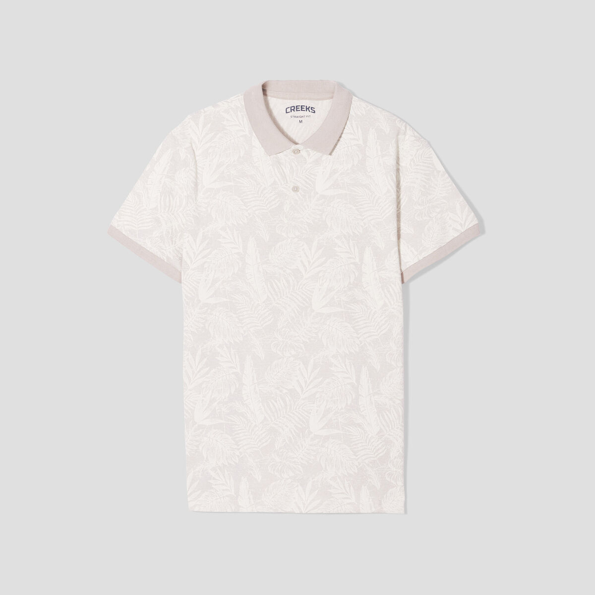 Polo jersey droit manches courtes coton beige homme