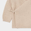 Brassière naissance tricot nouée coton taupe bébé