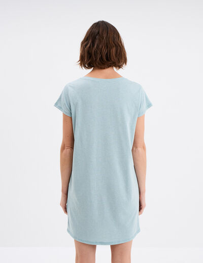 Chemise de nuit droite manches courtes vert canard femme