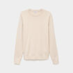 Pull col rond manches longues beige homme