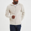 Gilet col camionneur zippé côtelé beige homme