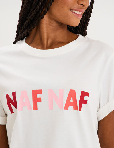T-shirt manches courtes coton blanc femme