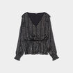 Blouse cintrée col en V Liberto vert kaki femme