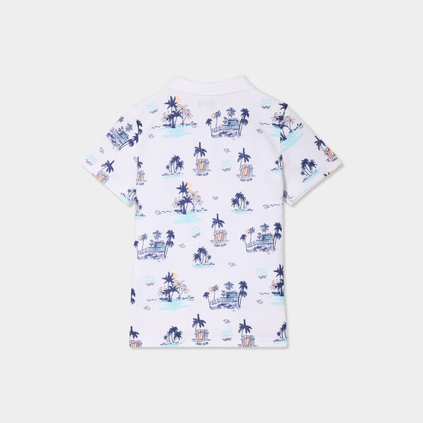 Polo manches courtes blanc garçon