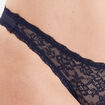 Tanga en dentelle doublure coton bleu marine femme