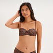 Soutien-gorge bandeau microfibre marron femme