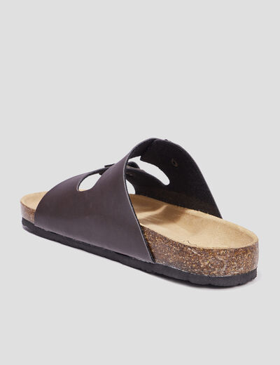 Mules avec boucles marron homme