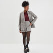 Jupe droite plis à ponts beige femme