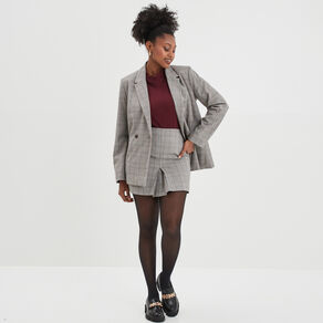 Jupe droite plis à ponts beige femme