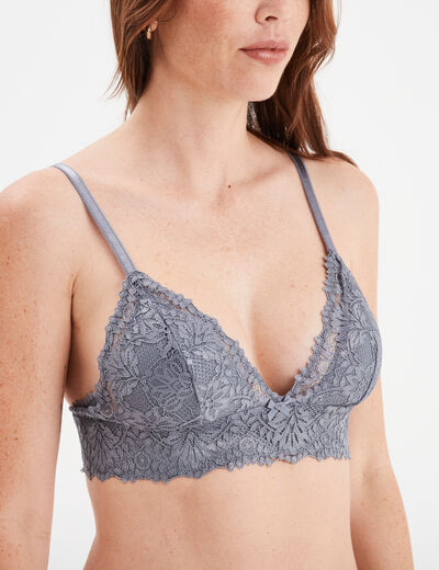 Soutien-gorge triangle paddé bleu gris femme