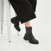 Boots à lacets zippées crantées noir femme