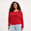 Pull ajust&eacute; manches longues rouge femme grande taille