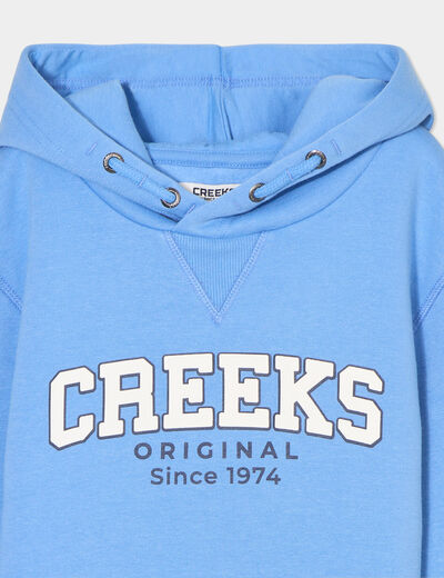 Sweat &agrave; capuche hoodie bleu lavande gar&ccedil;on