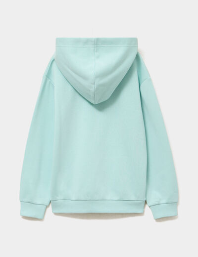 Sweat hoodie 1 poche manches longues vert pastel fille