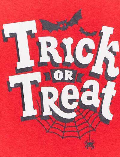 T-shirt Halloween phosphorescent coton orange garçon