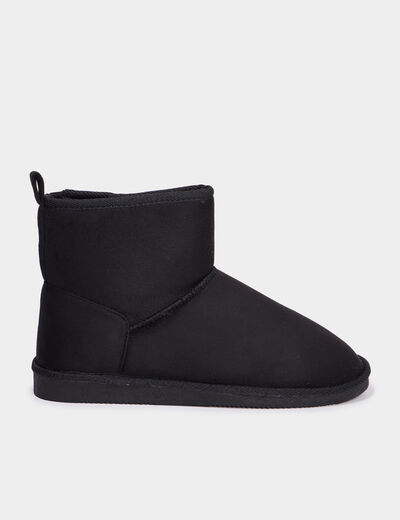 Bottines fourrées plates noir femme
