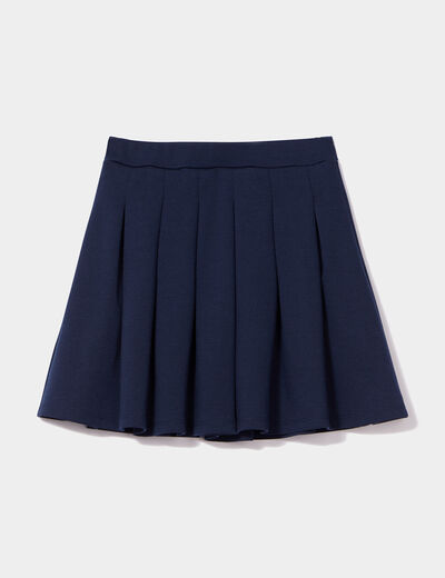 Jupe courte patineuse plissée bleu marine fille