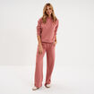 Sweat hoodie manches longues &agrave; capuche vieux rose femme