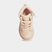 Boots zipp&eacute;es &agrave; lacets Trappeur rose clair b&eacute;b&eacute; fille