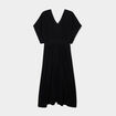 Robe longue en plumetis taille smockée noir femme grande taille