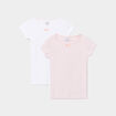 Lot de 2 T-shirts col rond rose clair fille