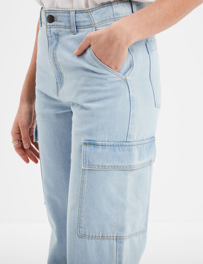Jeans cargo poches à rabat Liberto denim triple stone femme