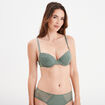 Soutien-gorge push up micro dentelle vert kaki femme