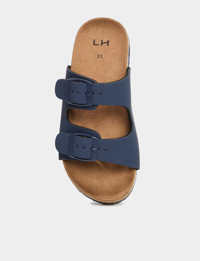 Mules avec boucles bleu marine garçon