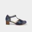 Escarpins &agrave; talons pied large bleu marine femme
