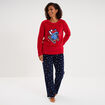 Ensemble pyjama de No&euml;l Stitch rouge femme