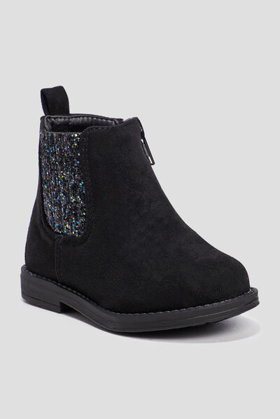 Bottines pailleté chelsea zippées noir bébé fille