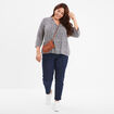 Blouse manches 3/4 retroussables bleu marine femme grande taille
