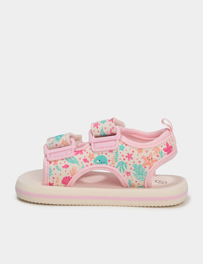 Sandales &agrave; scratchs multicolore b&eacute;b&eacute; fille