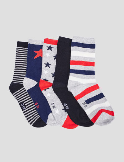 Lot 5 paires chaussettes bleu marine garçon