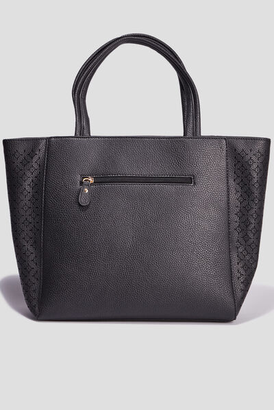 Sac cabas trapèze noir femme