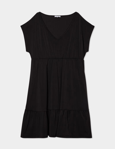 Robe patineuse à volants noir femme grande taille