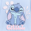 T-shirt manches courtes coton Stitch bleu fille