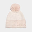 Bonnet &agrave; pompon fausse fourrure sable femme
