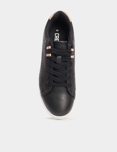 Tennis basses perforées Creeks noir femme