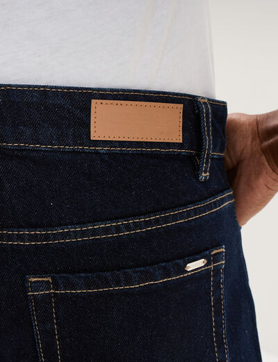 Jean droit bord revers 7/8&egrave;me denim brut femme
