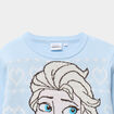 Pull col rond La reine des neiges bleu fille