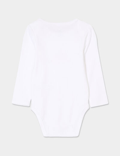 Body US coton Monsieur Caca x La Halle blanc bébé fille