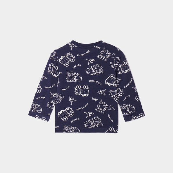 T-shirt manches longues coton bleu marine bébé garçon