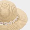 Chapeau de paille effet tress&eacute; sable fille