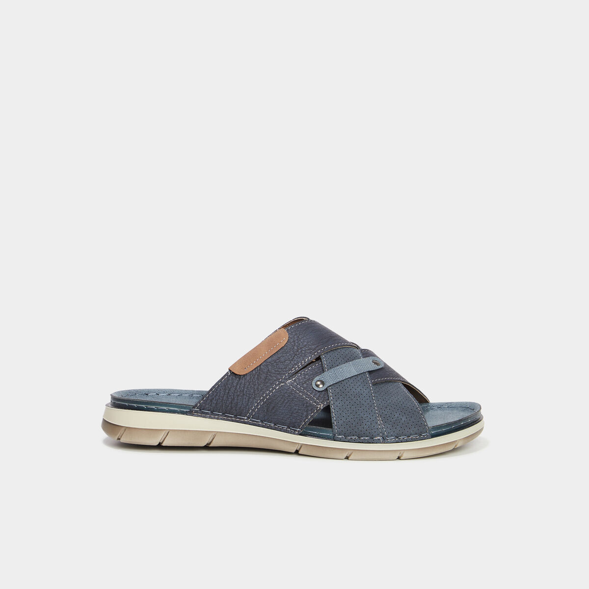 Mules brides croisées bleu homme